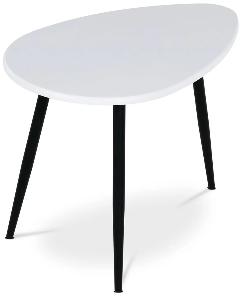 Autronic - Konferenční stůl, MDF deska, bilý matt, černý kov - AF-3011 WT