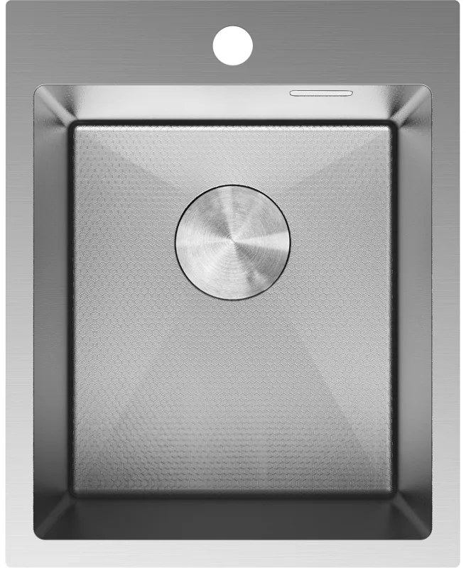 Mexen Solix, 1-komorový nerezový drez 400 x 500 mm, brúsena oceľ, vzor voština, 6406401000-01HC