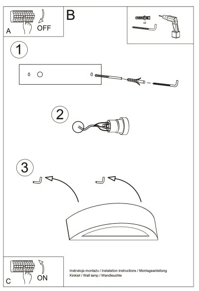 Sollux SL.1459 - Nástenné svietidlo ATENA 1xE27/15W/230V 30 cm biela