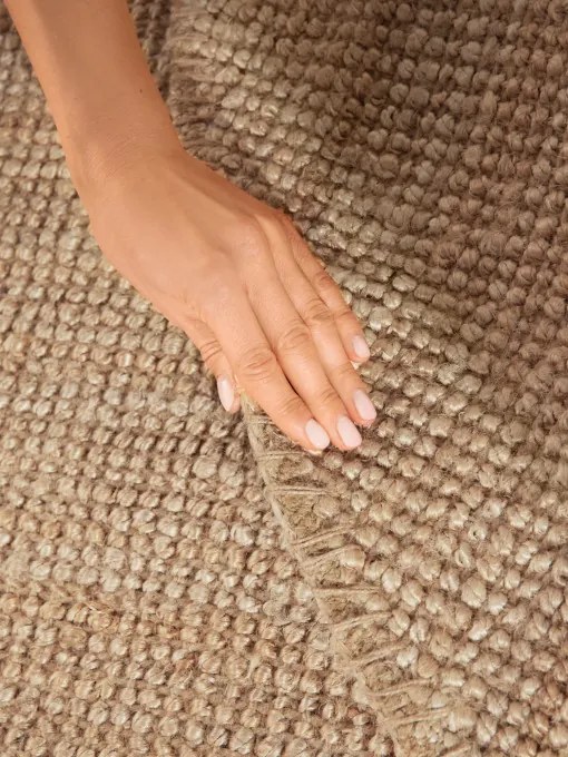 Koberec Hanse Home Bouclé Jaipur naturálny / zlatý kruh
