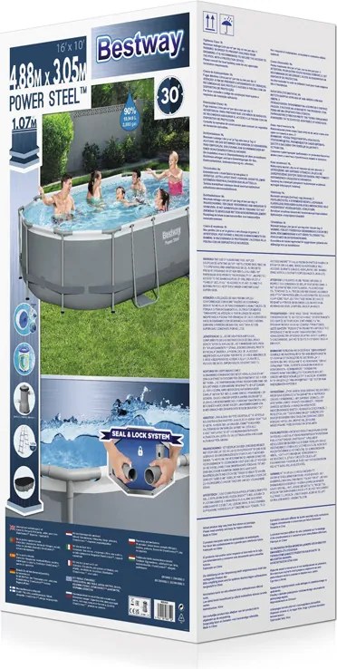 Bazén s oceľovým rámom Power 488x305x107, BESTWAY 7v1 + príslušenstvo