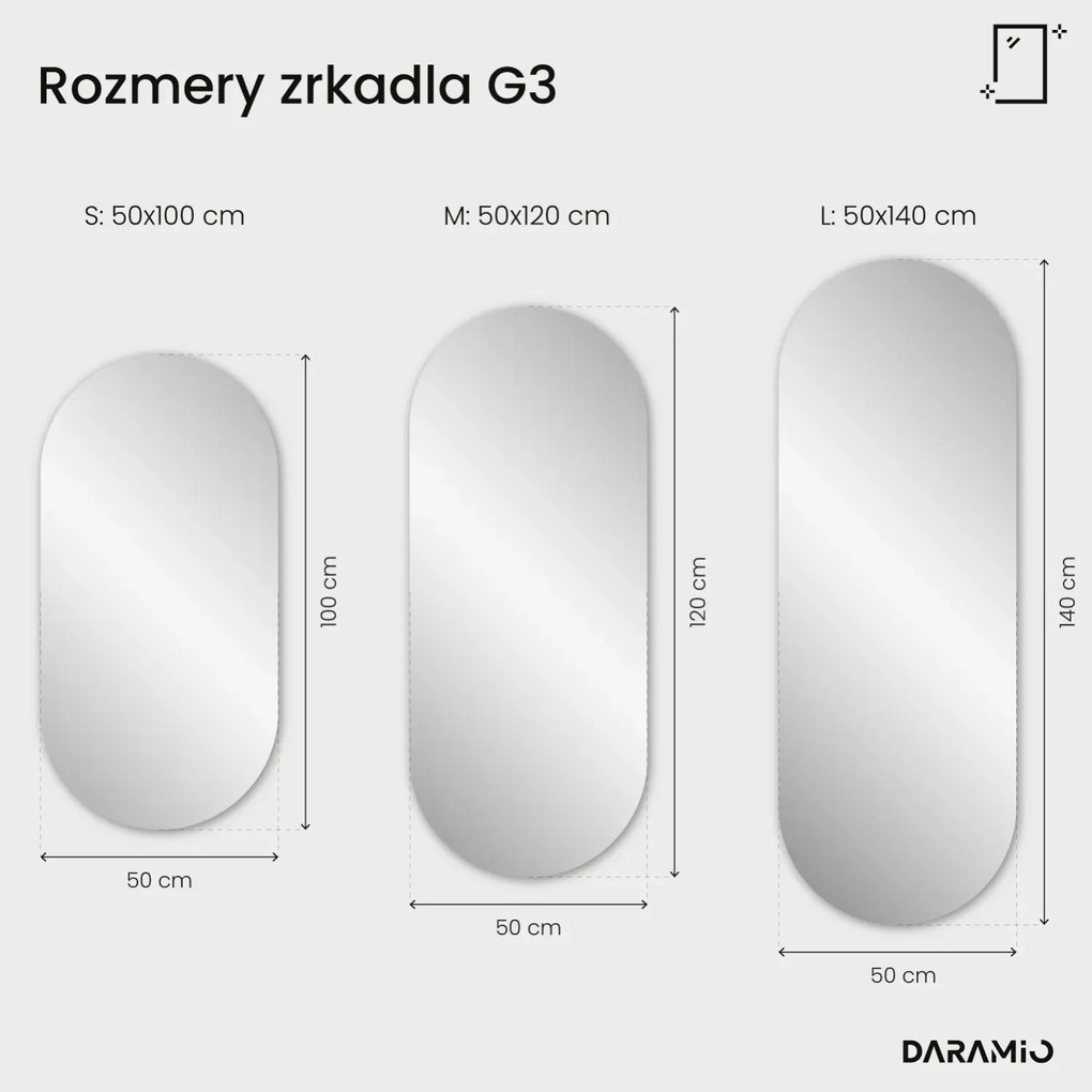 Atypické zrkadlo s LED osvetlením G3