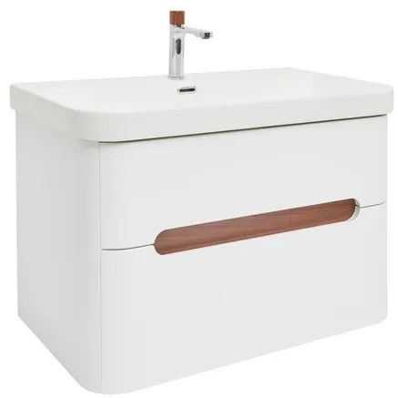 Kúpeľňová skrinka s umývadlom a batériou SAT Fusion 77,5x53x45 cm biela matná SATFUSION280WMWBA, 1 ks