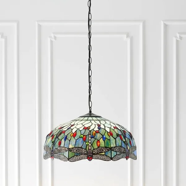 Endon 66148 - Luster na reťazi Tiffany DRAGONFLY 3xE27/60W/230V pr. 50 cm