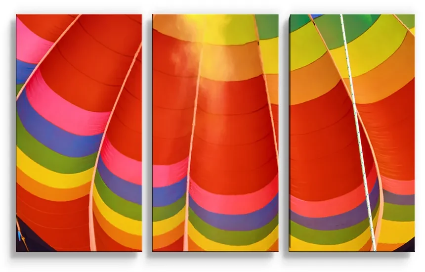 Sablio Obraz - 3-dílný Teplovzdušný balón - 120x80 cm