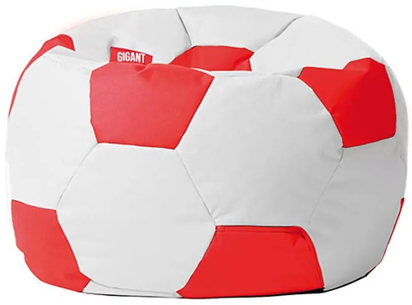 Sedací vak lopta Kodura bielo-červený
