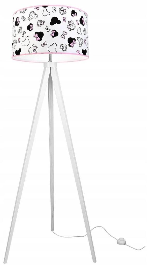 Detská Stojacia lampa Minnie, 1x textilné tienidlo, (výber z 2 farieb konštrukcie)