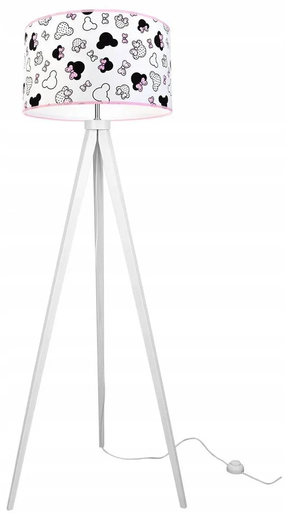 Detská stojacia lampa Minnie, 1x textilné tienidlo, (výber z 2 farieb konštrukcie)