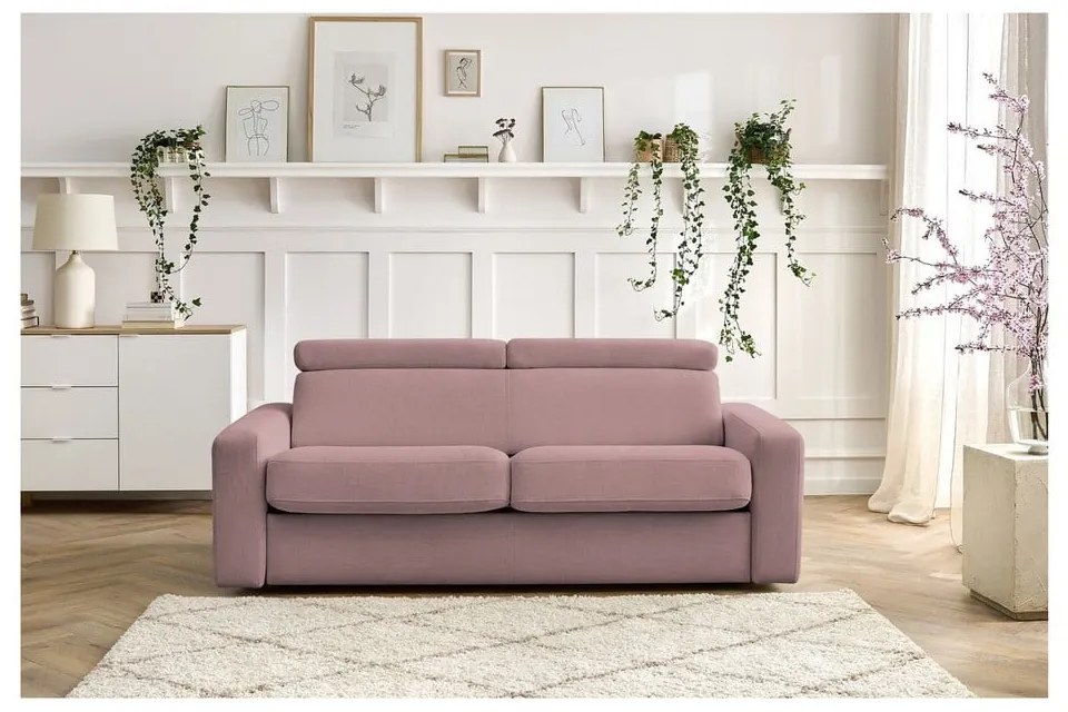 Ružová rozkladacia pohovka 195 cm Monaco – Bobochic Paris