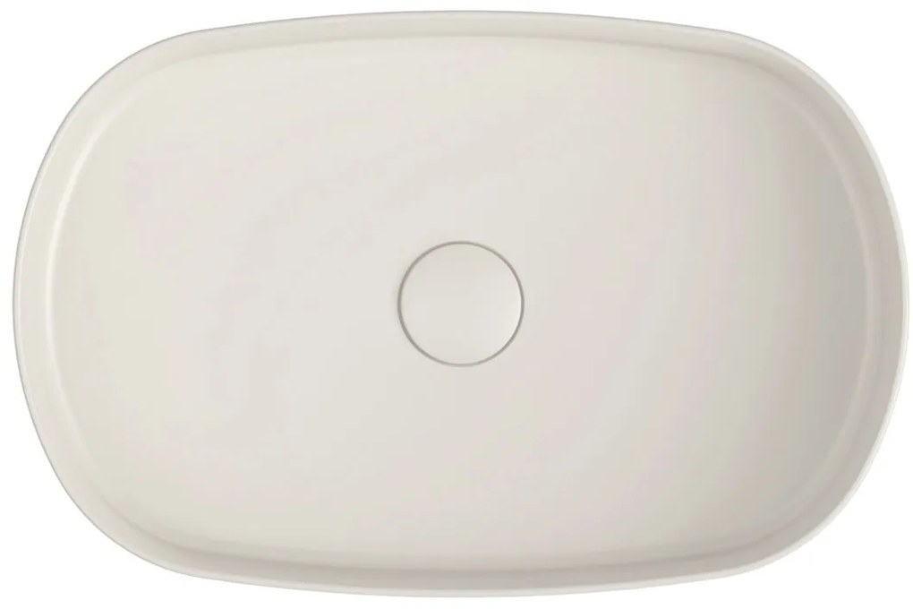 Sapho Sapho, INFINITY OVAL keramické umývadlo na dosku, 55x36 cm, Ivory, 10NF65055-2K