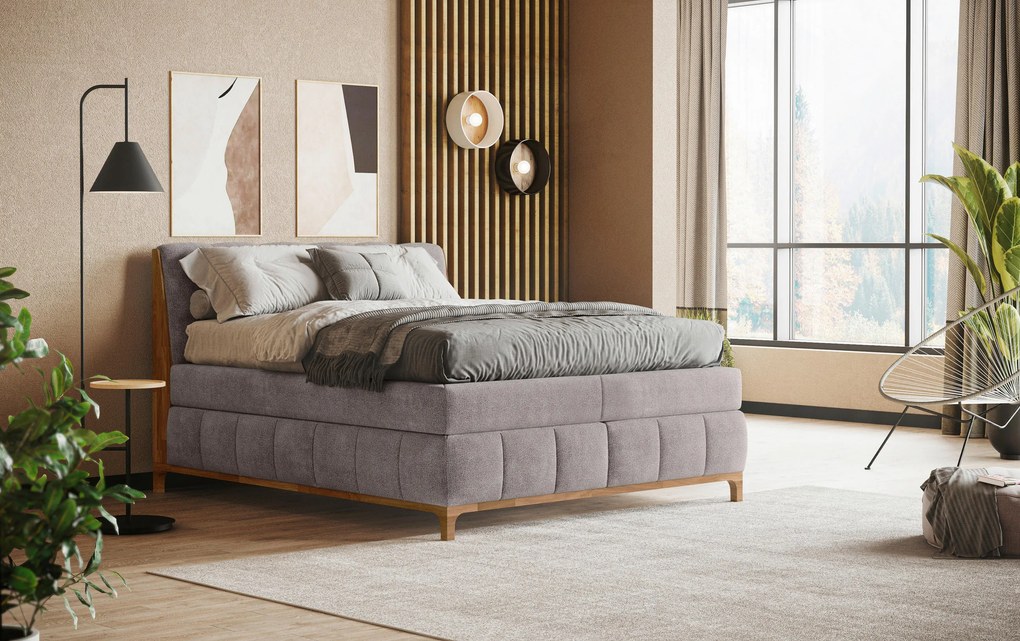 XXXLutz BOXSPRINGOVÁ POSTEĽ, 180/200 cm, taupe Livetastic - Online Only spálne - 000840004746