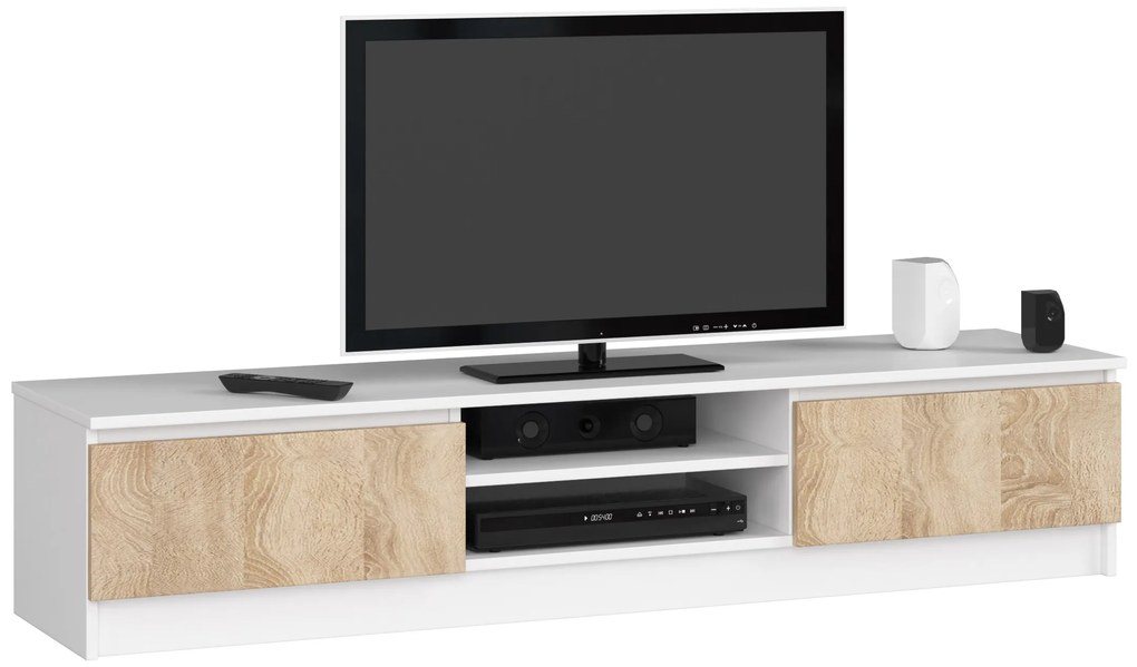 TV stolík Katalina  (biela + dub sonoma). Akcia -22%. Vlastná spoľahlivá doprava až k Vám domov. 1069406