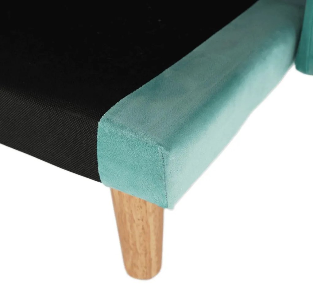 Pohovka rozkladacia, neo mint látka Velvet/dub, FILEMA