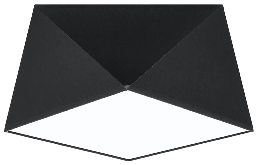 Stropné svietidlo Hexa, 1x čierne plastové tienidlo, (biely plast), (25 cm)