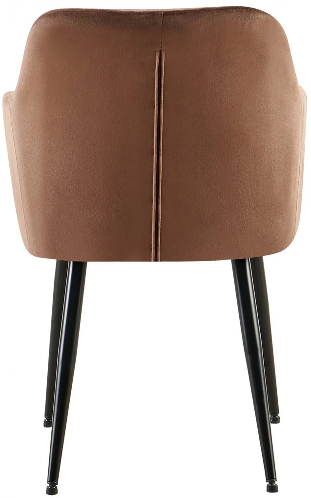 Jedálenská stolička Monett - zamat, B čierny rám - Hnedá