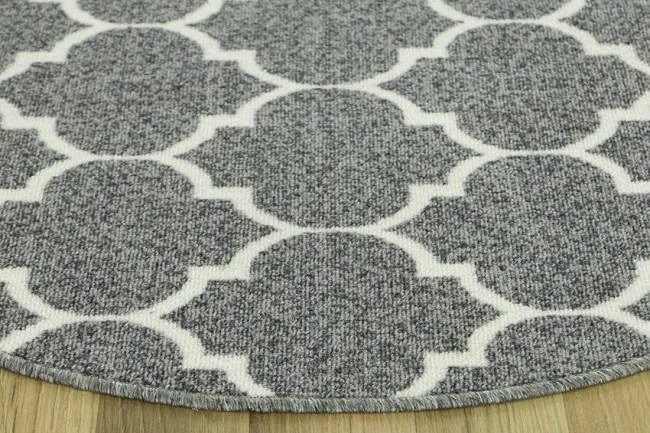 Protišmykový koberec CLOVER svetlosivý kruh