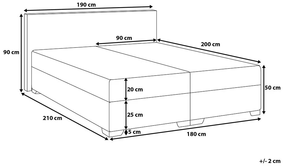 Kontinentálna posteľ 180 cm PREMIER (s matracmi) (čierna). Vlastná spoľahlivá doprava až k Vám domov. 1007431