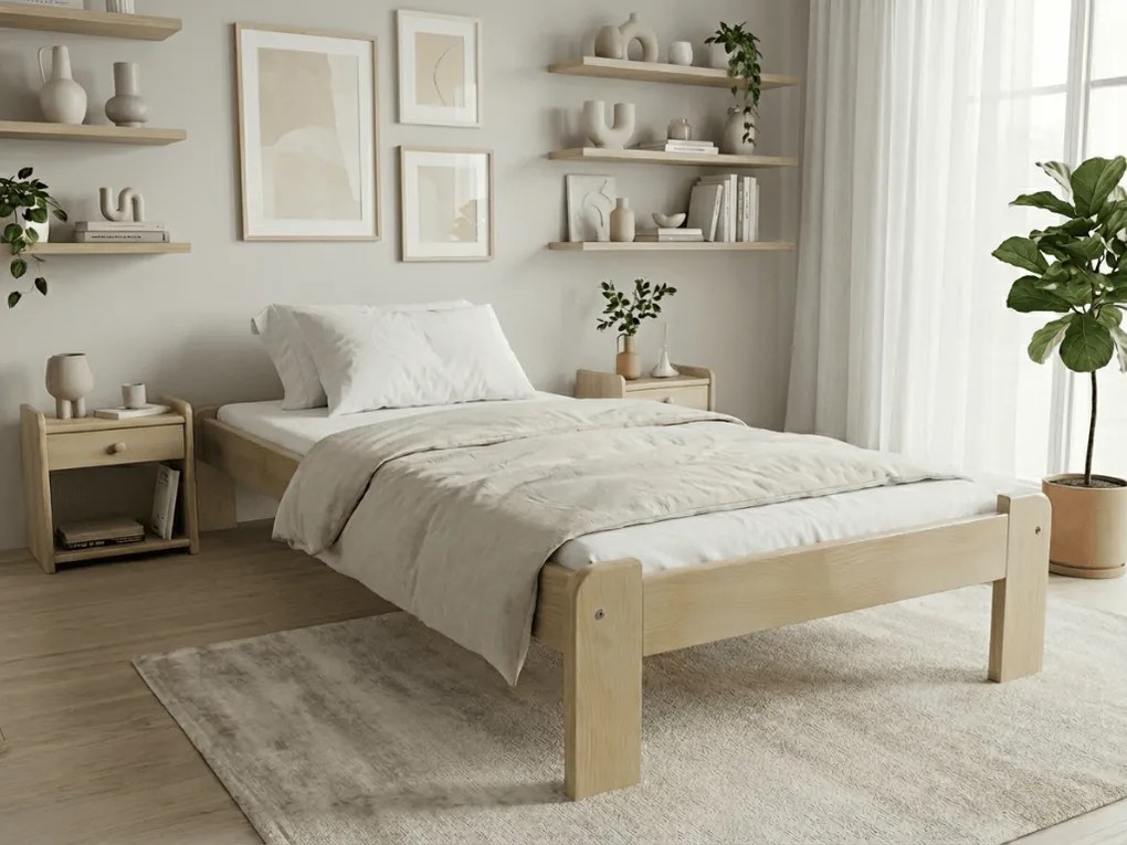 Posteľ Ada 90 x 200 cm, borovica Rošt: Bez roštu, Matrac: Matrac DELUXE 10 cm