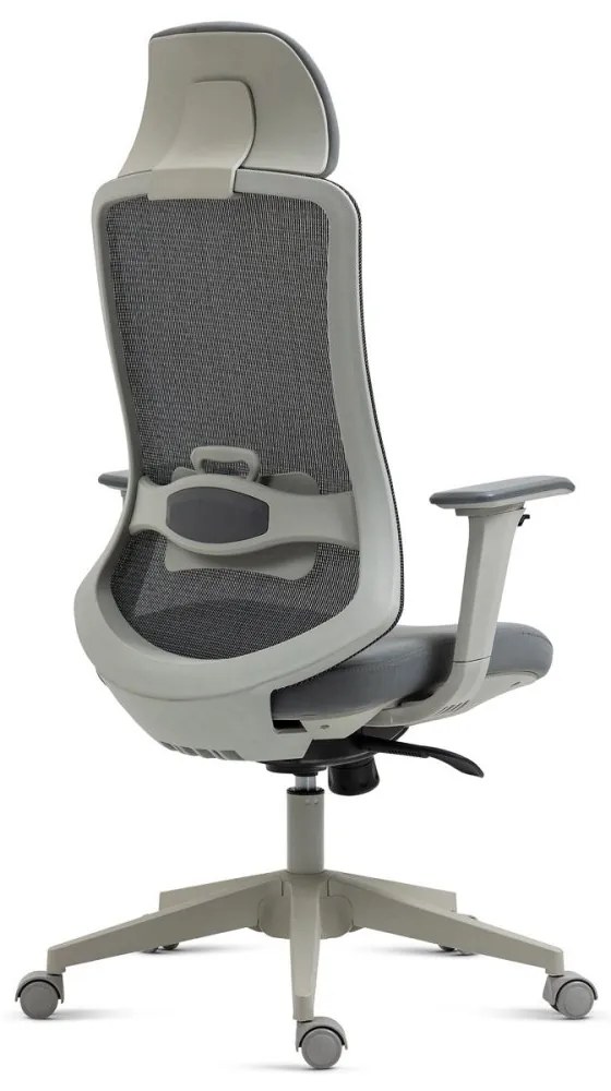 Kancelárska ergonomická stolička BULMA — sieť/látka, sivá