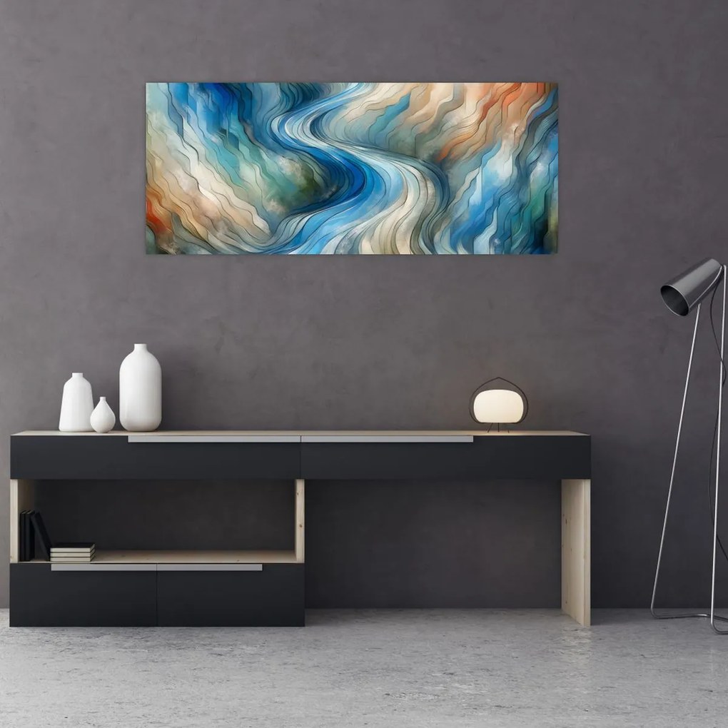 Obraz - Abstraktný prúd (120x50 cm)