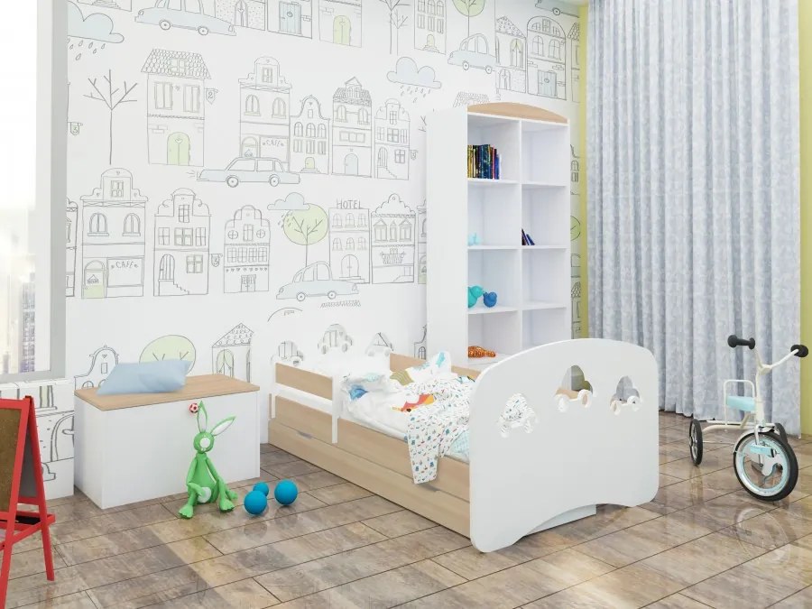 Raj posteli DETSKÁ POSTEĽ HAPPY DESIGN SO ZÁSUVKOU L10 200/90 - TRI AUTÁ