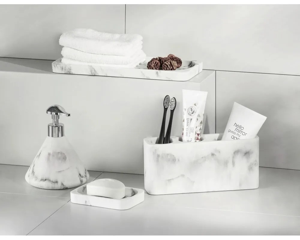 Bielo-sivá tácka do kúpeľne Wenko Desio