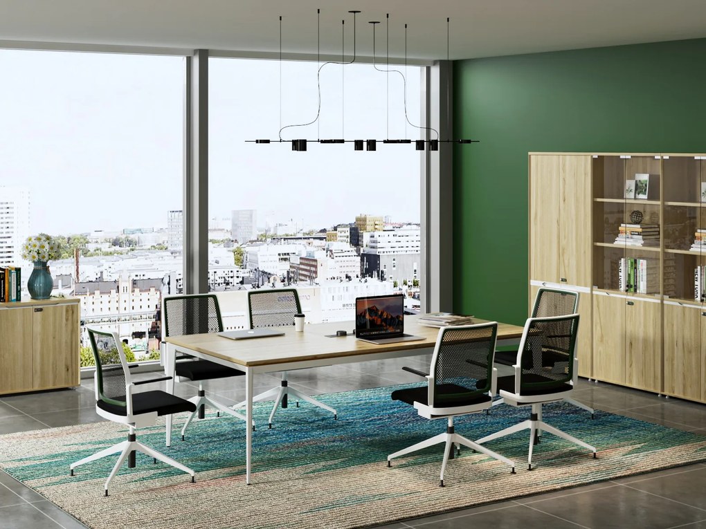 Nízka kancelárska skrinka Houseland Profit Dru 01 dub prírodný