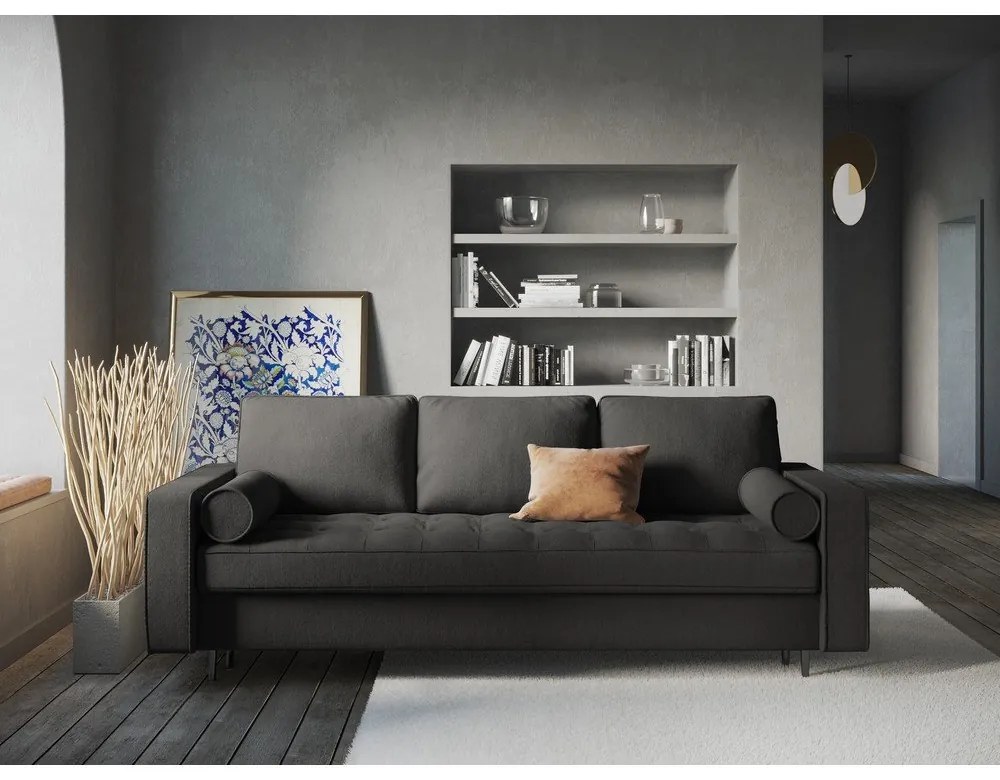 Tmavosivá rozkladacia pohovka Milo Casa Santo