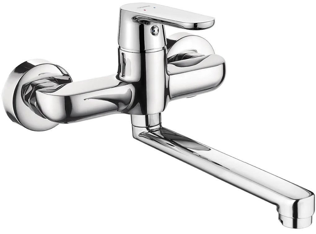 Kuchinox Dima, nástenná drezová/umývadlová batéria, chrómová, LAV-BQD_050D