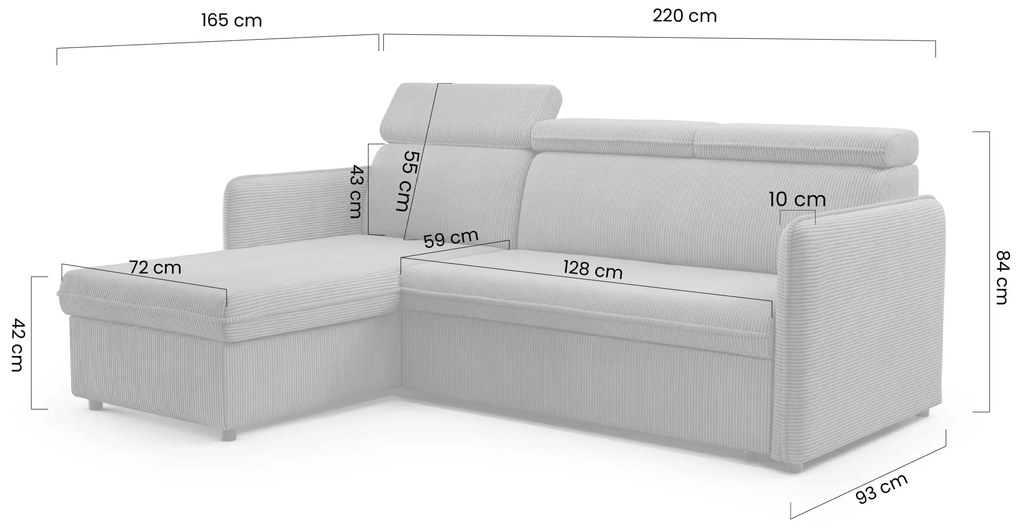 Rozkladacia rohová sedacia súprava Barcelia Mini univerzálna - béžový menčester Anafi 22