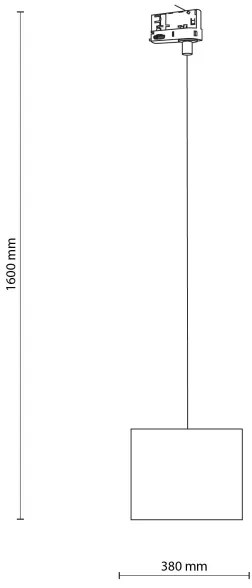Luster na lanku 3-fáz. lišto. systému TRACER 1xE27/15W/230V pr. 20 cm čierna/šedá