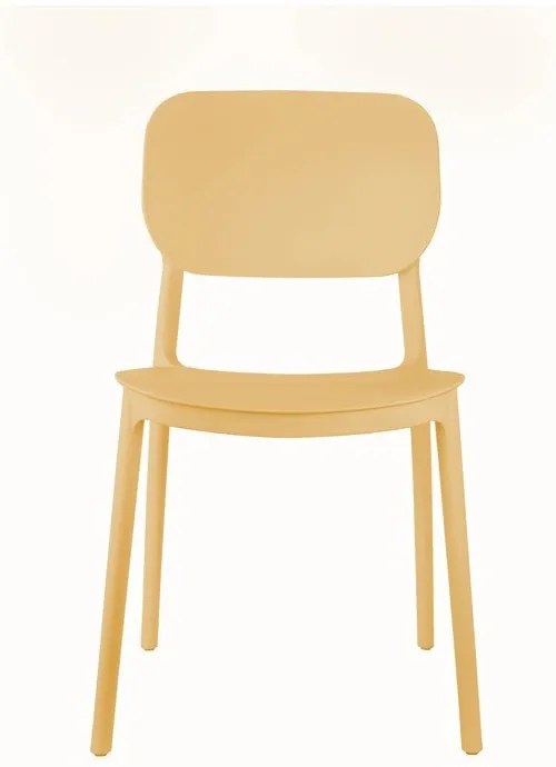 Žltá plastová jedálenská stolička Cheer – Leitmotiv