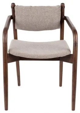 DUTCHBONE TORRANCE stolička s podrúčkami Hnedá