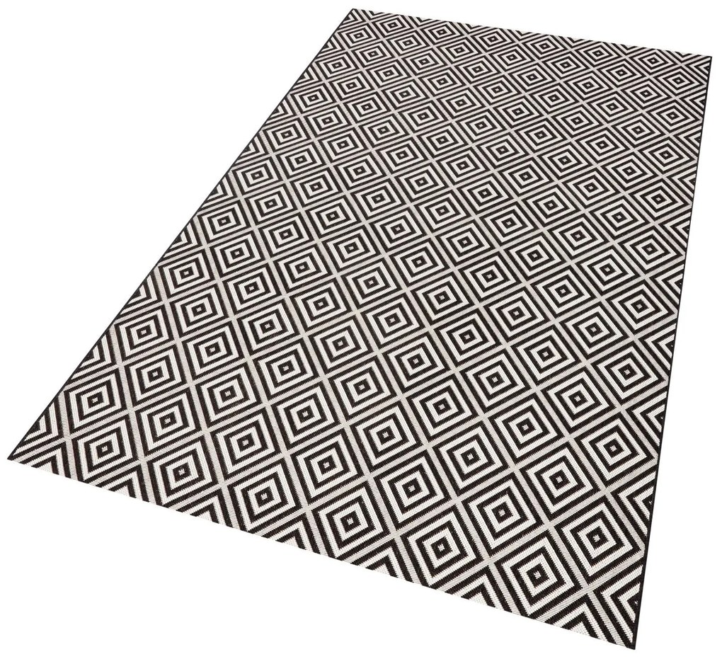 Hanse Home, Kusový koberec Meadow 102470 Black – na von aj na doma, 160x230, čiernobiela, chodba / predsieň