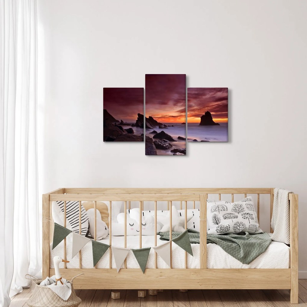 Obraz západu slnka na pobreží (90x60 cm)