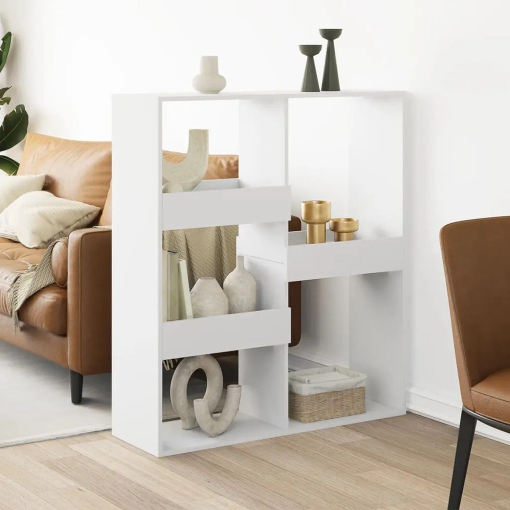 Deliaca stena biela 100x33x115 cm kompozitné drevo 3309546