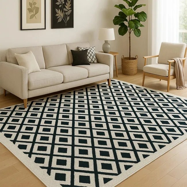 Koberec POLO čierny / biely