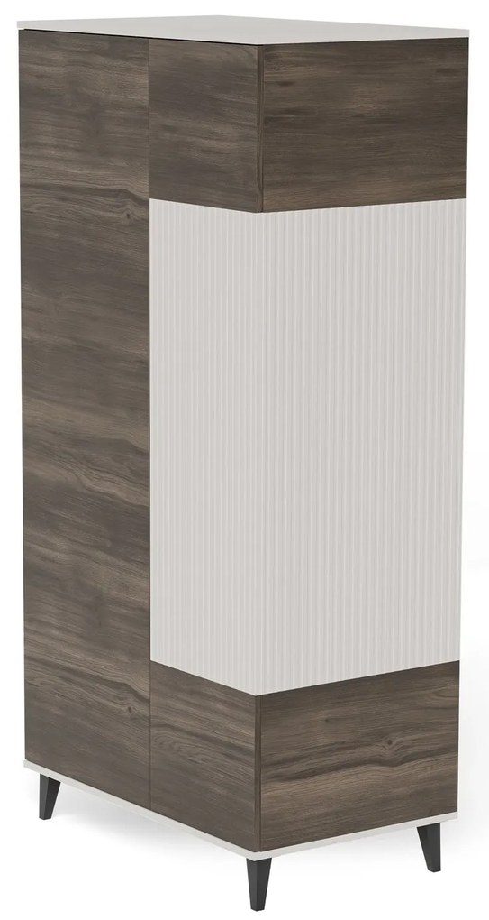 Šatní skříň Random 90 cm kašmír/ořech