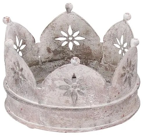 Vintage kovový dekoratívny svietnik koruna - 18*15*11cm