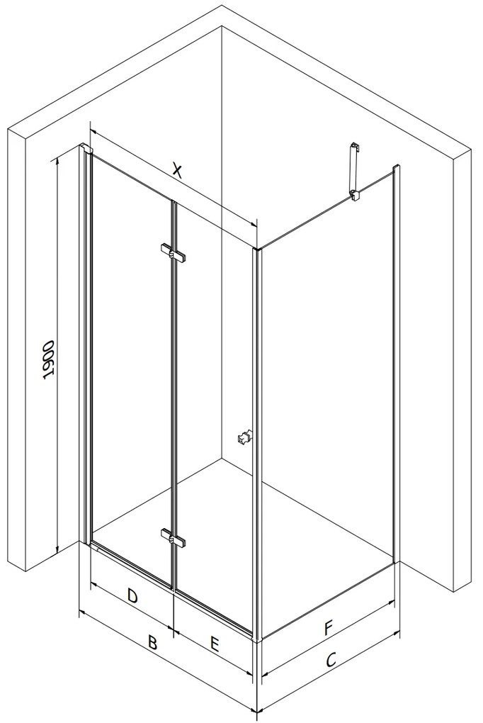 Mexen Lima, sprchový kút so skladacími dverami 100 (dvere) x 120 (stena) cm, 6mm šedé sklo, chrómový profil + slim sprchová vanička biela + chrómový sifón, 856-100-120-01-40-4010