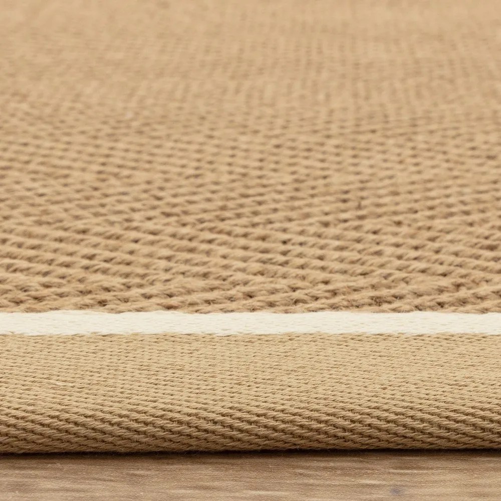 Obojstranný/ručne tkaný jutový koberec v prírodnej farbe 240x340 cm Bordo Herringbone Linen – Asiatic Carpets