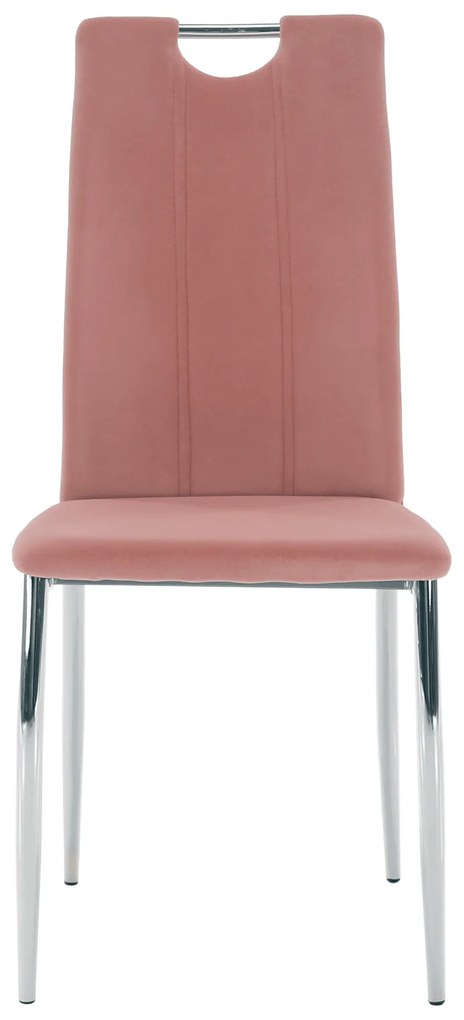 Kondela Jedálenská stolička, ružová Velvet látka/chróm, OLIVA NEW