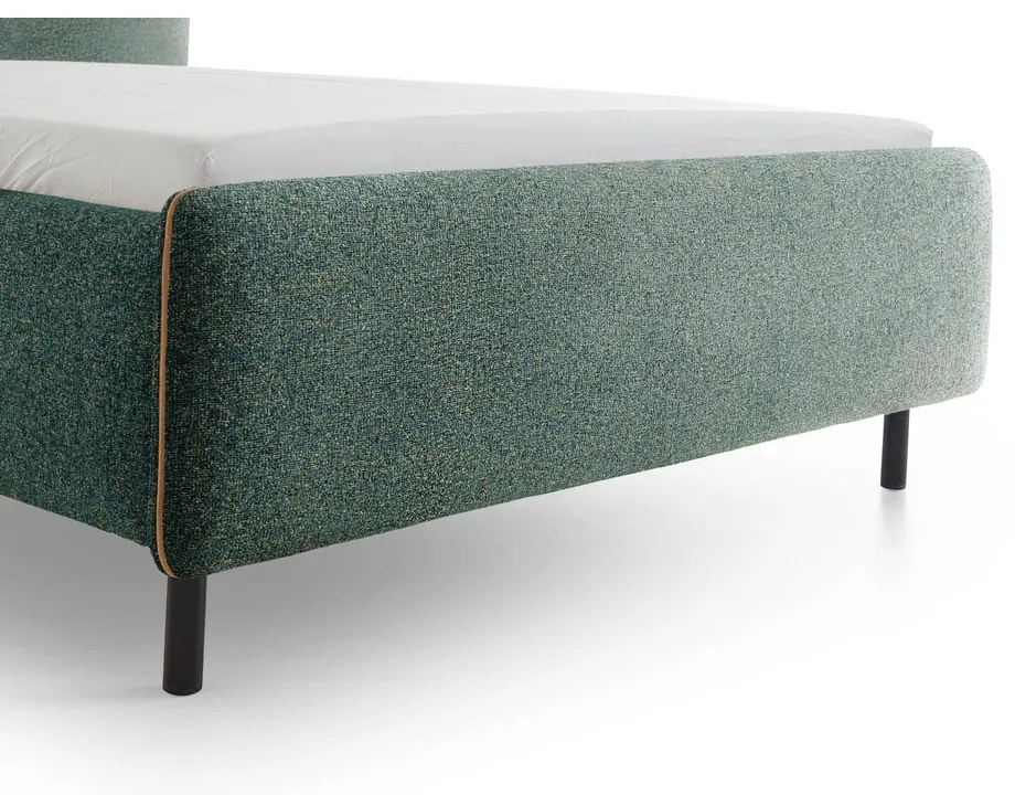 Tmavozelená čalúnená dvojlôžková posteľ bez roštu 160x200 cm Primo – Meise Möbel