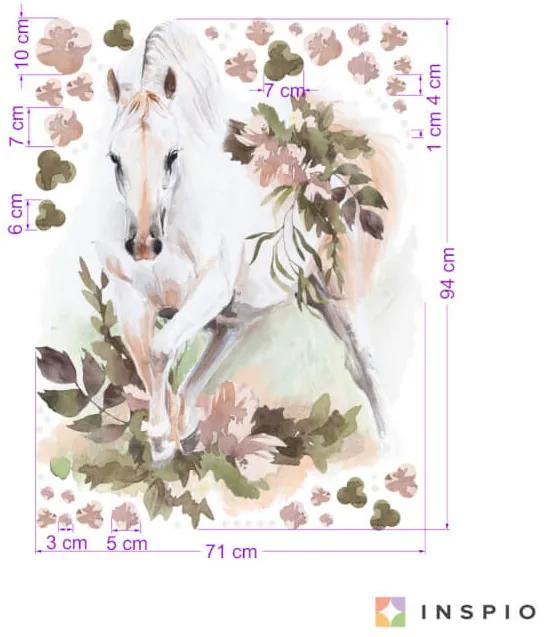 Nálepka na stenu - Kôň s kvetmi