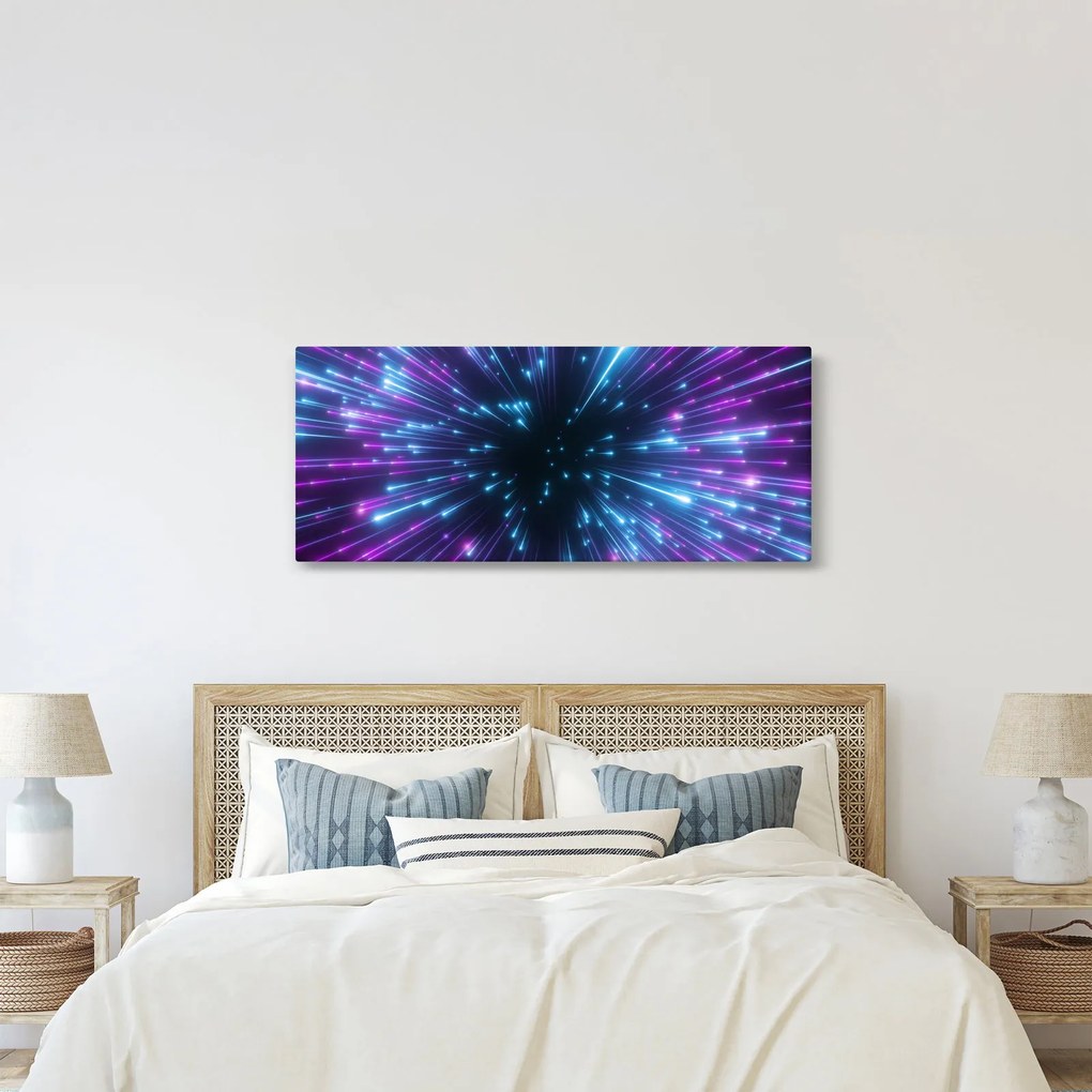 Obraz - Neónový priestor (120x50 cm)