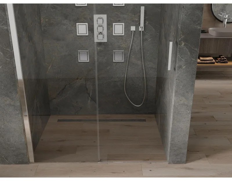 Mexen Omega, posuvné sprchové dvere do otvoru 130x190 cm, 8mm číre sklo, chrómový profil, 825-130-000-01-00