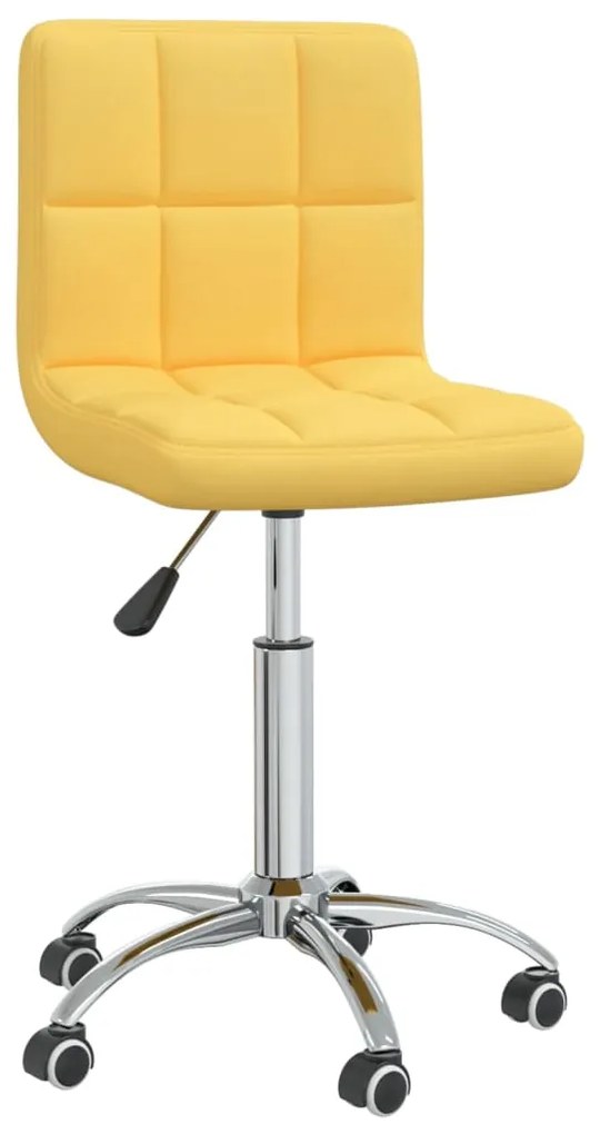 vidaXL Otočná jedálenská stolička horčicovo-žltá látková