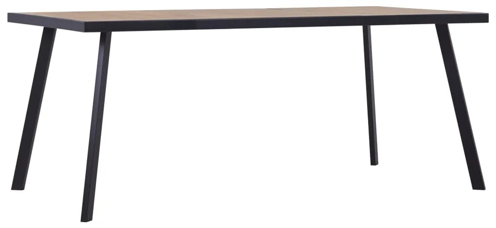 vidaXL Jedálenský stôl, svetlé drevo a čierna 200x100x75 cm, MDF