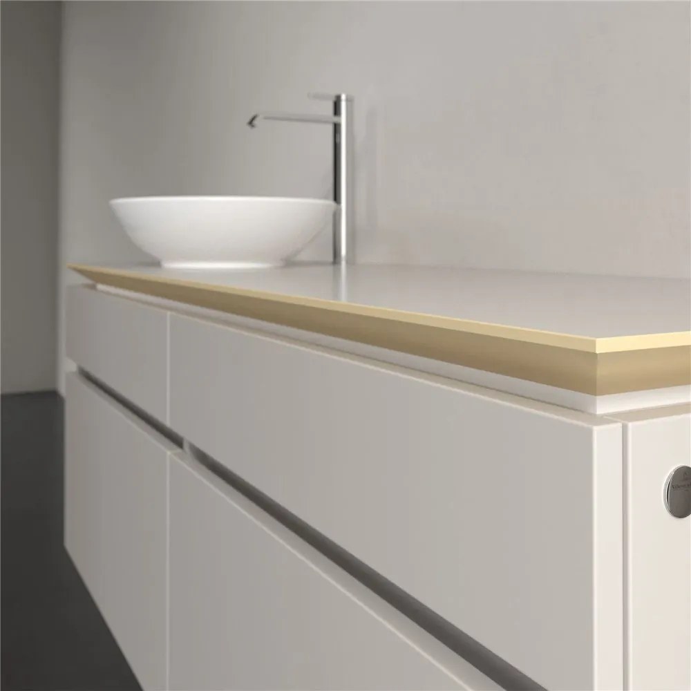 VILLEROY &amp; BOCH Legato závesná skrinka pod umývadlo na dosku (umývadlo vľavo), 4 zásuvky, 1400 x 500 x 550 mm, Soft Grey, B58800VK