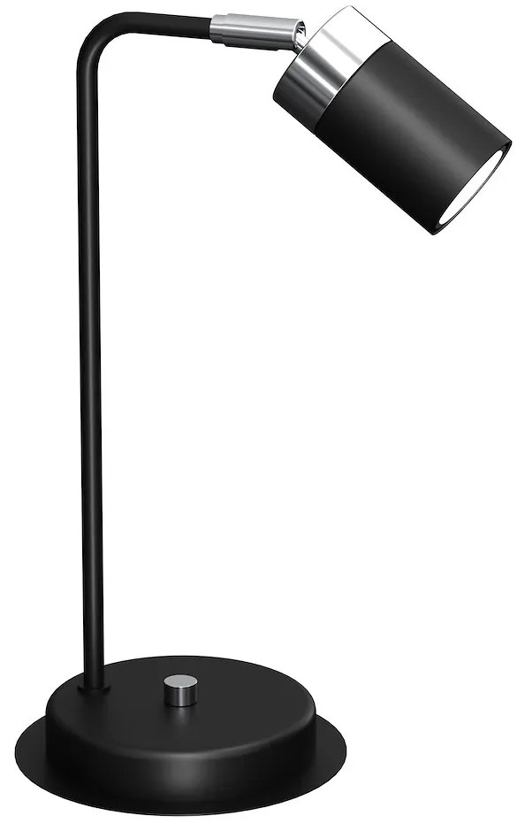 EUlight Stolná lampa Joker, 1x chrómové/čierne kovové tienidlo, b